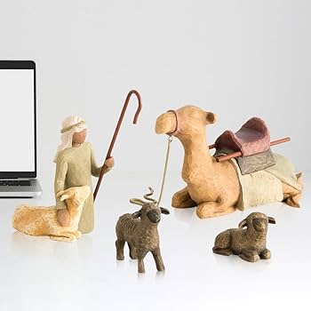 イエス ライオン 羊（置物） Amazon.co.jp: クリスマス 羊飼い 樹脂 工芸品 置物 イエスシリーズ4点